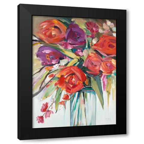 Mason Bloom 2 Black Modern Wood Framed Art Print by Art Atelier Alliance
