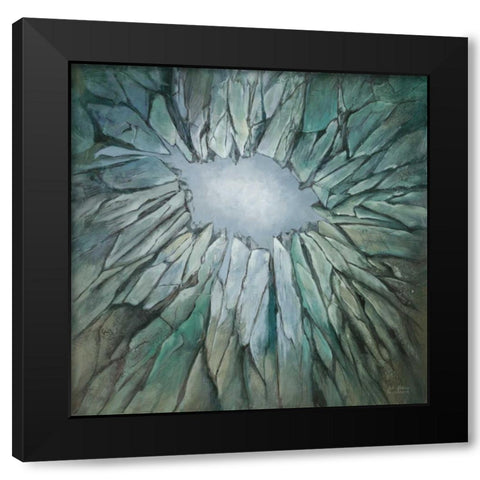 Crystal Geode Black Modern Wood Framed Art Print with Double Matting by Art Atelier Alliance