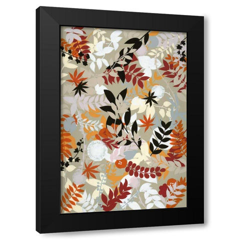 Leaves of Joy 1 Detail Black Modern Wood Framed Art Print with Double Matting by Art Atelier Alliance