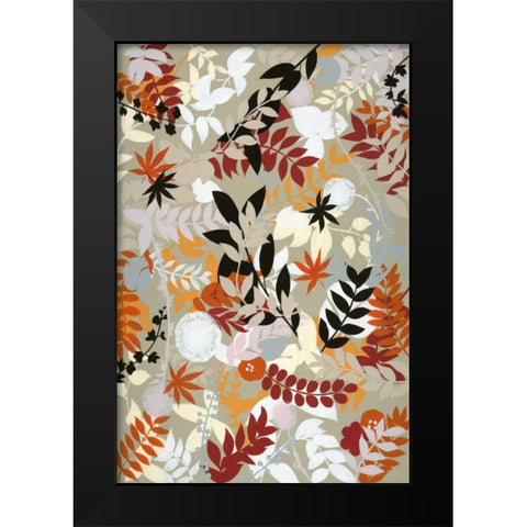 Leaves of Joy 1 Detail Black Modern Wood Framed Art Print by Art Atelier Alliance