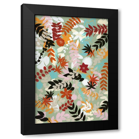 Leaves of Joy 2 Black Modern Wood Framed Art Print by Art Atelier Alliance