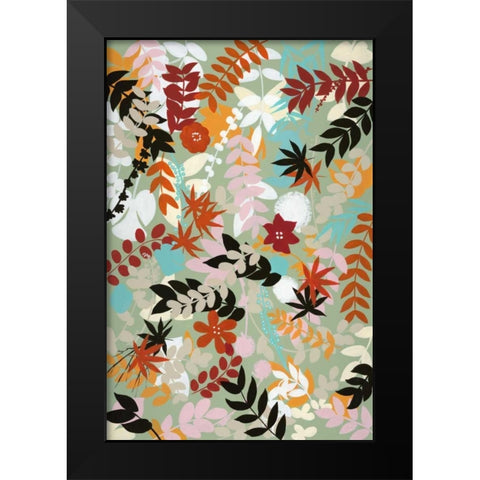 Leaves of Joy 2 Black Modern Wood Framed Art Print by Art Atelier Alliance
