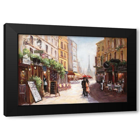 Parisienne Romance Black Modern Wood Framed Art Print by Art Atelier Alliance