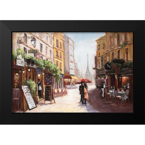 Parisienne Romance Black Modern Wood Framed Art Print by Art Atelier Alliance