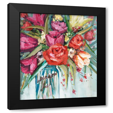 Mason Bloom 2 Black Modern Wood Framed Art Print by Art Atelier Alliance