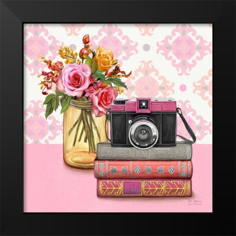 Smile Vintage Vignette Black Modern Wood Framed Art Print by Art Atelier Alliance