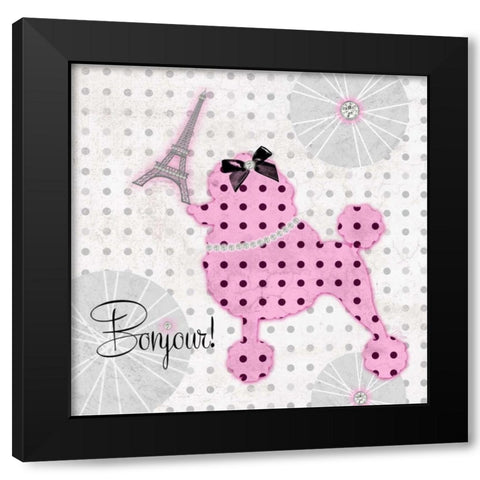 A Pink Poodle Kind of Day Black Modern Wood Framed Art Print by Amori, Miyo