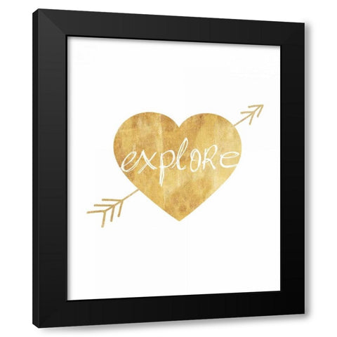 Explore Love Black Modern Wood Framed Art Print by Amori, Miyo