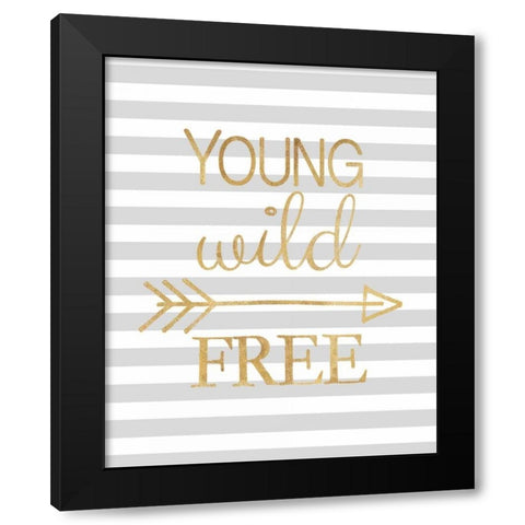 Young - Wild and Free Black Modern Wood Framed Art Print by Amori, Miyo