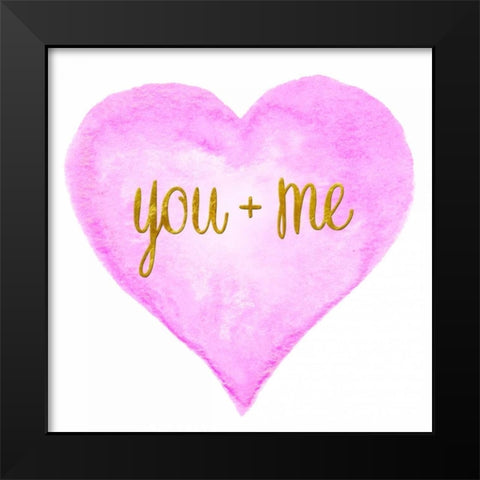 You and Me in Love Black Modern Wood Framed Art Print by Amori, Miyo