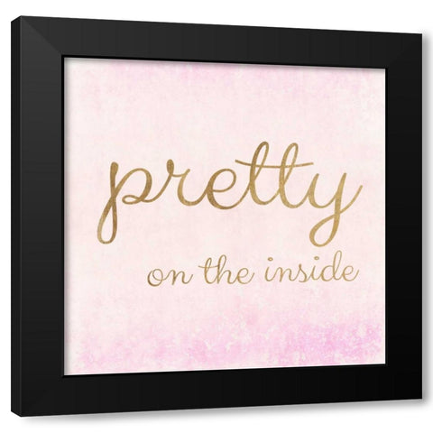 Pretty on the Inside Pink Black Modern Wood Framed Art Print with Double Matting by Amori, Miyo