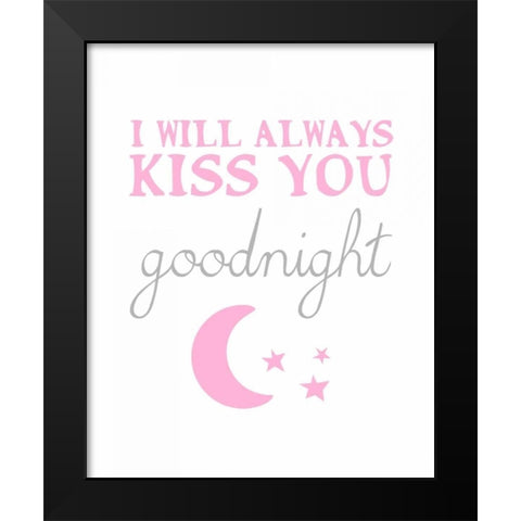 Kiss You Goodnight Black Modern Wood Framed Art Print by Amori, Miyo