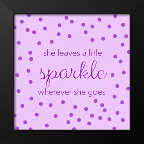 She Leaves A Little Sparkle Black Modern Wood Framed Art Print by Amori, Miyo