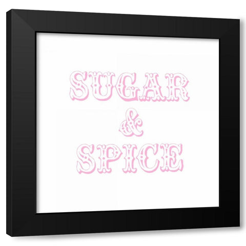 Sugar And Spice Pink Black Modern Wood Framed Art Print by Amori, Miyo