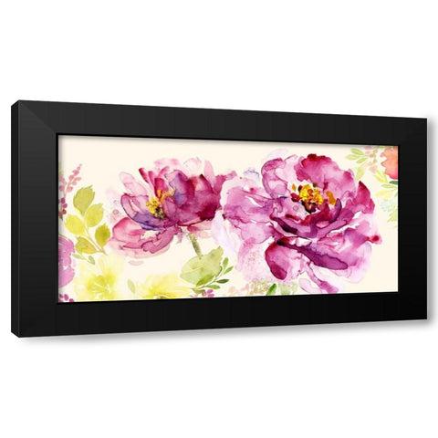 Bright and Happy Black Modern Wood Framed Art Print by Jin, Jing