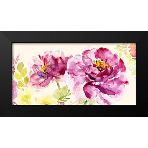 Bright and Happy Black Modern Wood Framed Art Print by Jin, Jing
