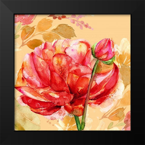 Festive Flowers 2 Black Modern Wood Framed Art Print by Jin, Jing