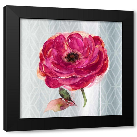 Blooming Beautiful Black Modern Wood Framed Art Print with Double Matting by Jing, Jin