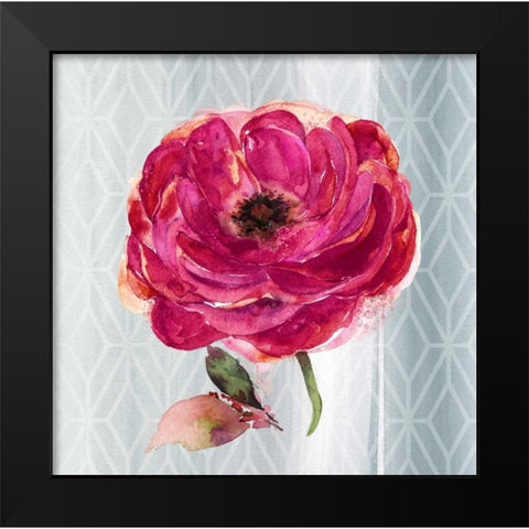 Blooming Beautiful Black Modern Wood Framed Art Print by Jing, Jin