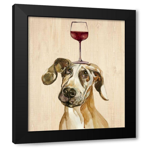 Be Careful Of The Glass of Wine Black Modern Wood Framed Art Print by Jing, Jin