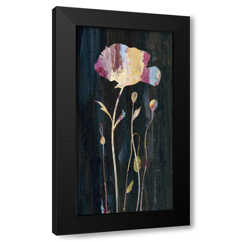 Marble Garden Flower 3 Black Modern Wood Framed Art Print by Jing, Jin