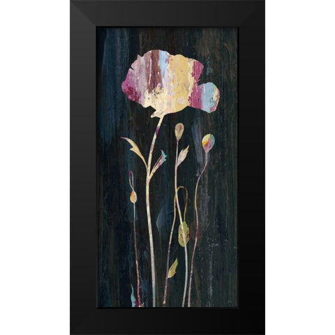 Marble Garden Flower 3 Black Modern Wood Framed Art Print by Jing, Jin