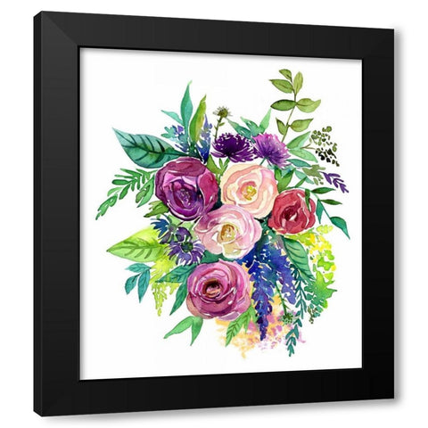 Enchanted Roses Black Modern Wood Framed Art Print with Double Matting by Jing, Jin