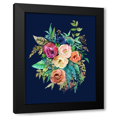 Enchanted Bouquet Black Modern Wood Framed Art Print with Double Matting by Jing, Jin