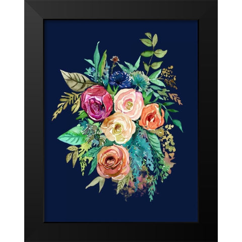 Enchanted Bouquet Black Modern Wood Framed Art Print by Jing, Jin