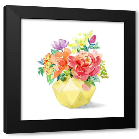 Sweet Bouquet 1 Black Modern Wood Framed Art Print by Jing, Jin