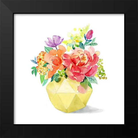 Sweet Bouquet 1 Black Modern Wood Framed Art Print by Jing, Jin
