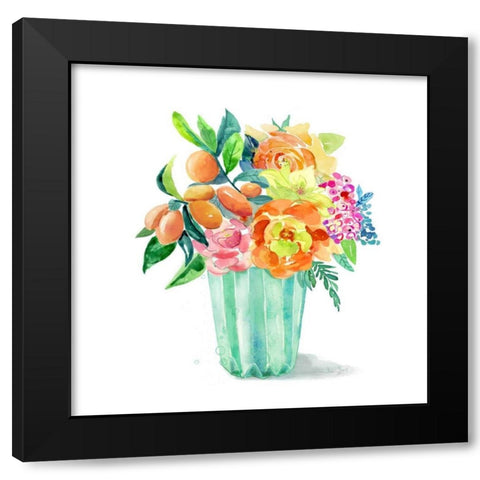 sweet bouquet 2 Black Modern Wood Framed Art Print by Jing, Jin