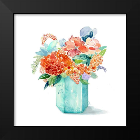 Sweet Bouquet 2 Black Modern Wood Framed Art Print by Jing, Jin
