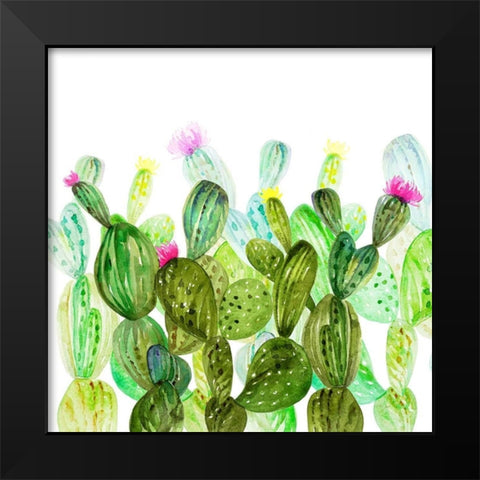 Delight cactus garden 1 Black Modern Wood Framed Art Print by Jing, Jin