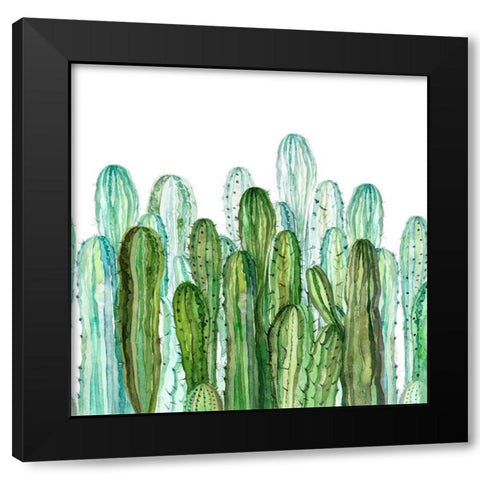 Delight cactus garden 2 Black Modern Wood Framed Art Print with Double Matting by Jing, Jin