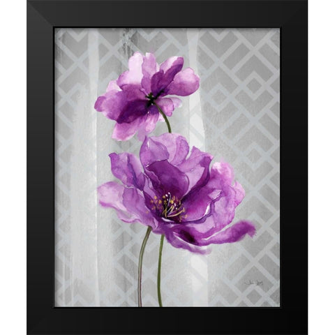 Trellis Floral1 Black Modern Wood Framed Art Print by Jing, Jin
