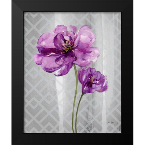 Trellis Floral2 Black Modern Wood Framed Art Print by Jing, Jin