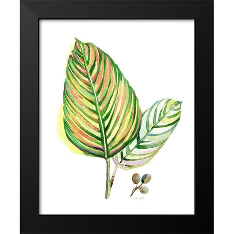 Tropical Foliage Black Modern Wood Framed Art Print by Jing, Jin