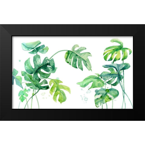 Lush and Tropical Black Modern Wood Framed Art Print by Jing, Jin