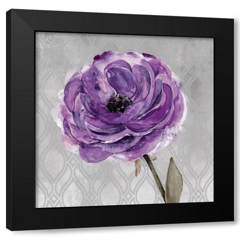 Floral Inspired Plum1 Black Modern Wood Framed Art Print with Double Matting by Jing, Jin