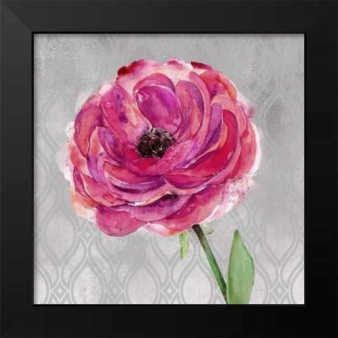 Floral Inspired 2 Black Modern Wood Framed Art Print by Jing, Jin