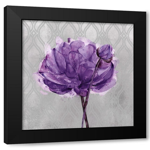 Floral Inspired Plum 2 Black Modern Wood Framed Art Print with Double Matting by Jing, Jin