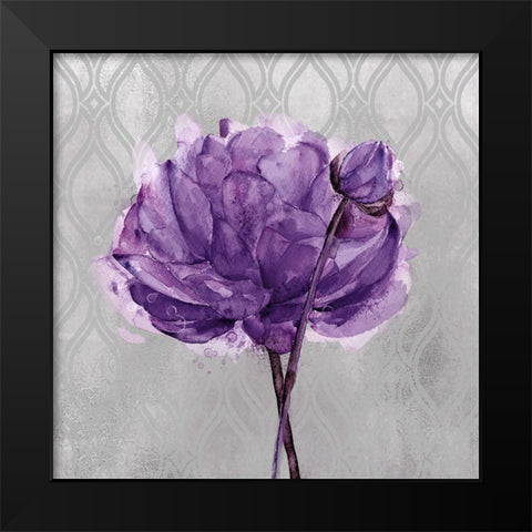 Floral Inspired Plum 2 Black Modern Wood Framed Art Print by Jing, Jin