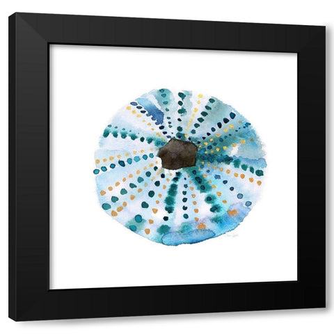 Sea Glass Seashell Black Modern Wood Framed Art Print with Double Matting by Jin, Jing