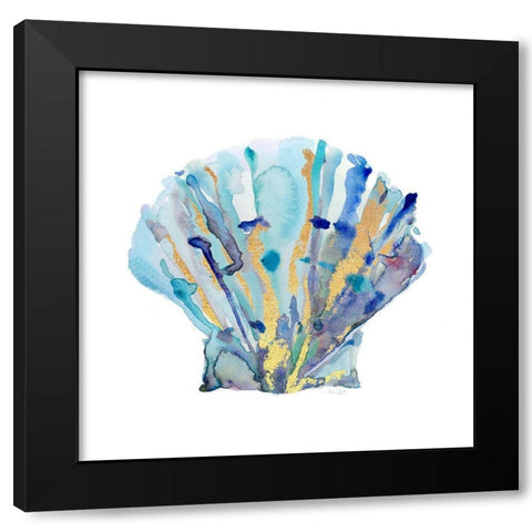 Sea Glass Nautilus Black Modern Wood Framed Art Print by Jin, Jing