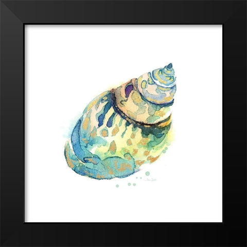 Sea Glass Shell Black Modern Wood Framed Art Print by Jin, Jing