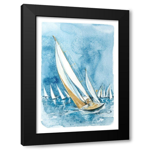 Wind Song Black Modern Wood Framed Art Print with Double Matting by Jing, Jin