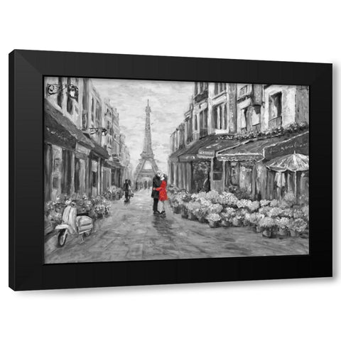Romance in Red Black Modern Wood Framed Art Print by Zheng, James