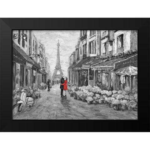 Romance in Red Black Modern Wood Framed Art Print by Zheng, James