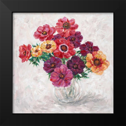 Fall Anemones Black Modern Wood Framed Art Print by Zheng, James